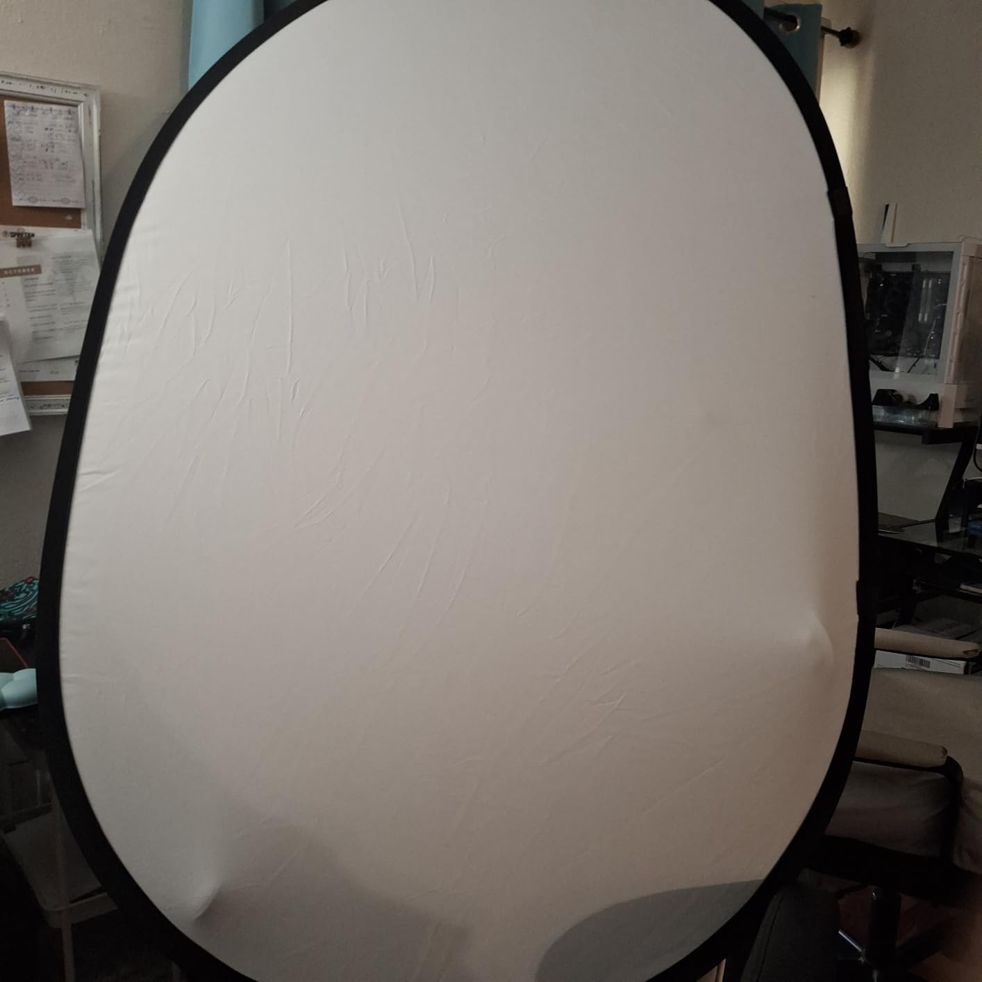 3x5ft/1x1.5M Blue Green Screen Backdrop, Double-Sided Pop Up Photo Backdrop Collapsible Greenscreen Background Muslin Chromakey Screen with Carry Bag for Photo Studio, Streaming, Gaming customer photo 1