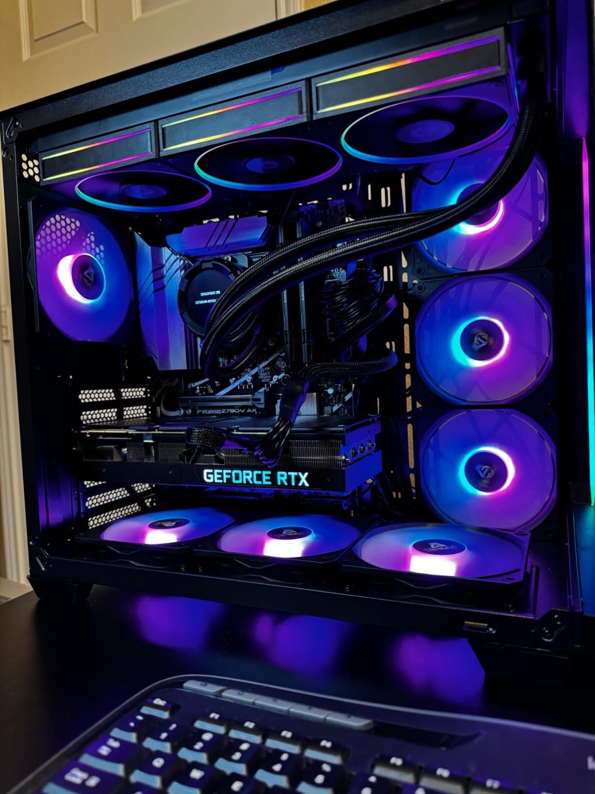 Antec C5 ARGB Mid-Tower ATX PC Case, 7 ARGB PWM Fans, Black | 7 ARGB PWM Fans Included, 270° Seamless Tempered Glass, Dual-Chamber, Back-Connect Motherboard, 360mm Radiator Support customer photo 1