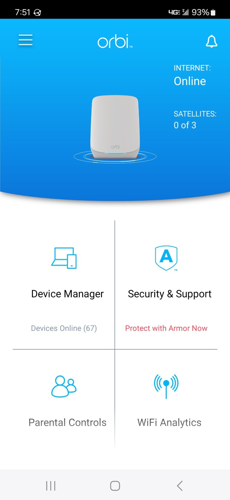 NETGEAR Orbi Whole Home Tri-Band WiFi 6 Mesh Network System (RBK752P) - Router with 1 Satellite Extender, Security Features, Coverage up to 5,000 sq. ft., 75 Devices, AX5200 (Up to 5.2Gbps) customer photo 2