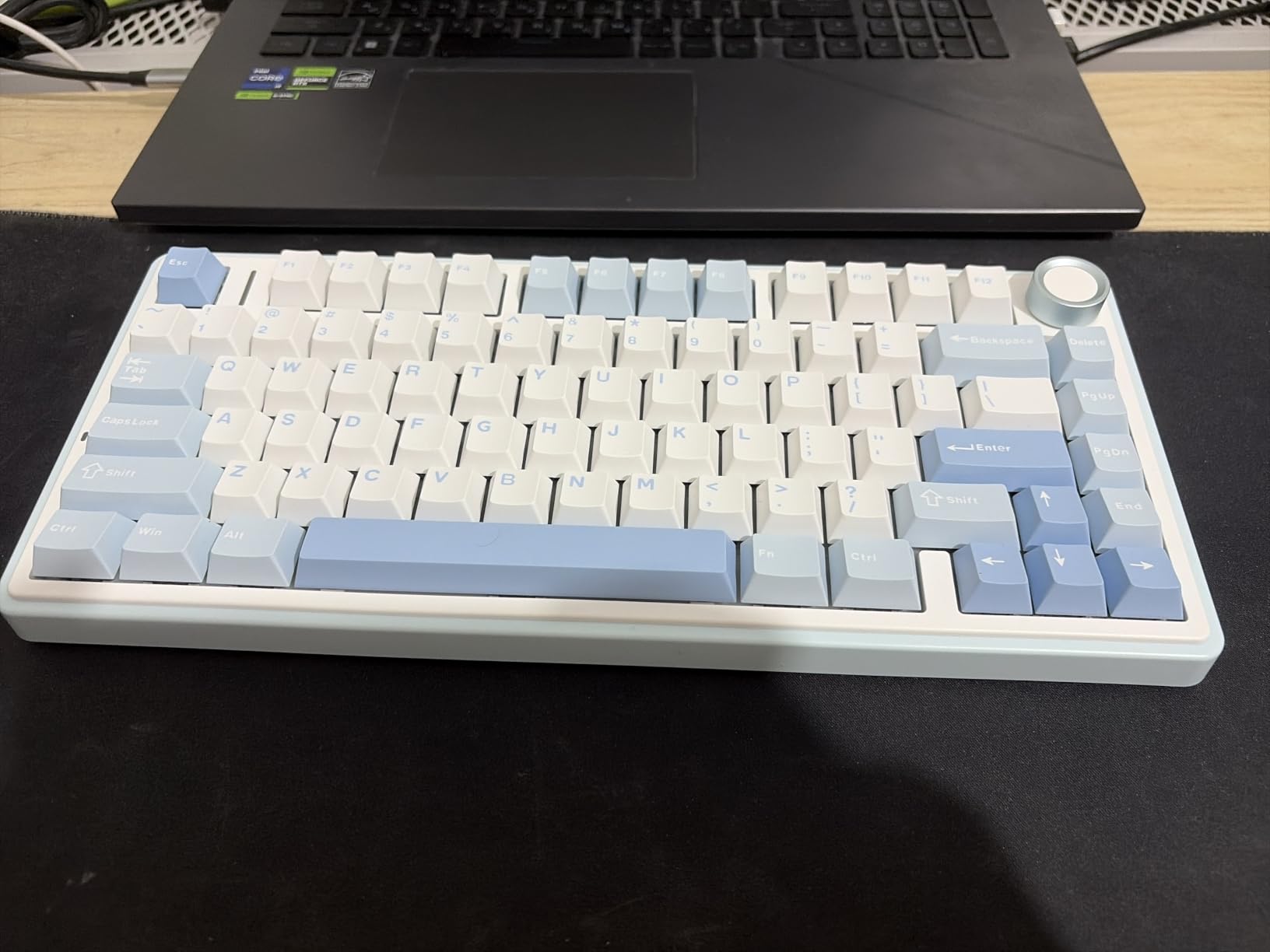 AULA F75 75% Wireless Mechanical Keyboard, Hot Swappable Creamy Keyboard, Pre-lubed Greywood Switches RGB Backlit Gaming Keyboards, 2.4GHz/Type-C/BT5.0(Cool Black) customer photo 1