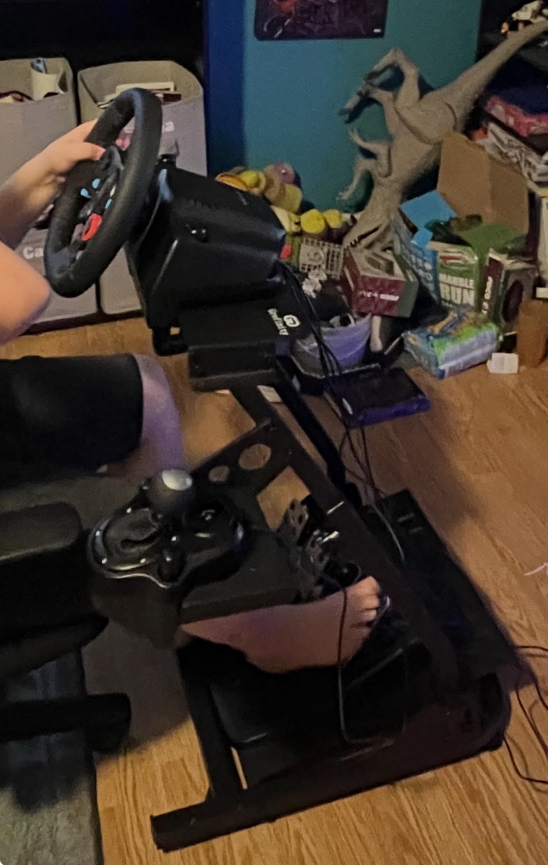 Grefinity Racing Wheel Stand, Height Adjustable Steering Wheel Stand | Racing Simulator Cockpit for Logitech G920 G29 G923 G27 G25, Thrustmaster T300RS TX F458 T500RS T150 Xbox PS4 PS5 PC customer photo 1