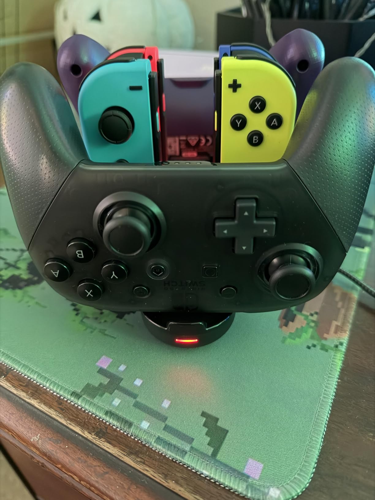 Switch Controller Charger for Nintendo Switch, Charging Dock with JoyCon/Pro / PS5 Controller, Charger Station with LED Indicator and Charger Cable for JoyCons, 6 in 1 Nintendo Charging Dock customer photo 2