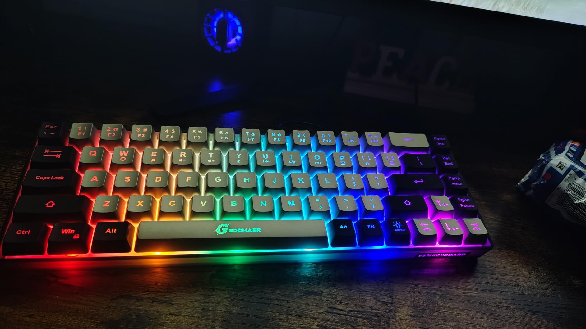GEODMAER 65% Gaming Keyboard, Wired Backlit Mini Keyboard, Ultra-Compact Anti-Ghosting No-Conflict 68 Keys Membrane Gaming Wired Keyboard for PC Laptop Windows Gamer customer photo 1