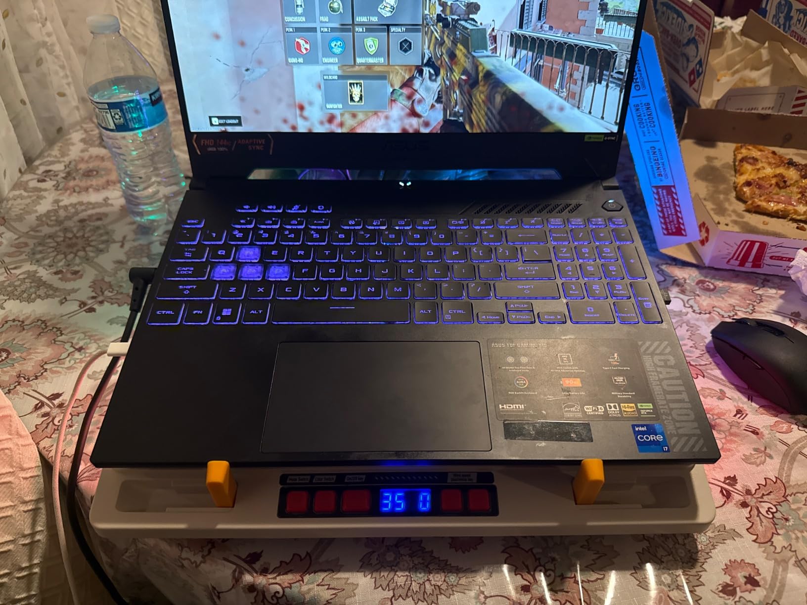 llano V10 Gaming Laptop Cooling Pad, RGB Laptop Cooler Stand with Powerful 4.72 Inch External Turbo Cooling Fan, Fast Cooling Computer 13-17.3in, Button Control, 3 Adjustable Stand, 4-Port USB C&A customer photo 1