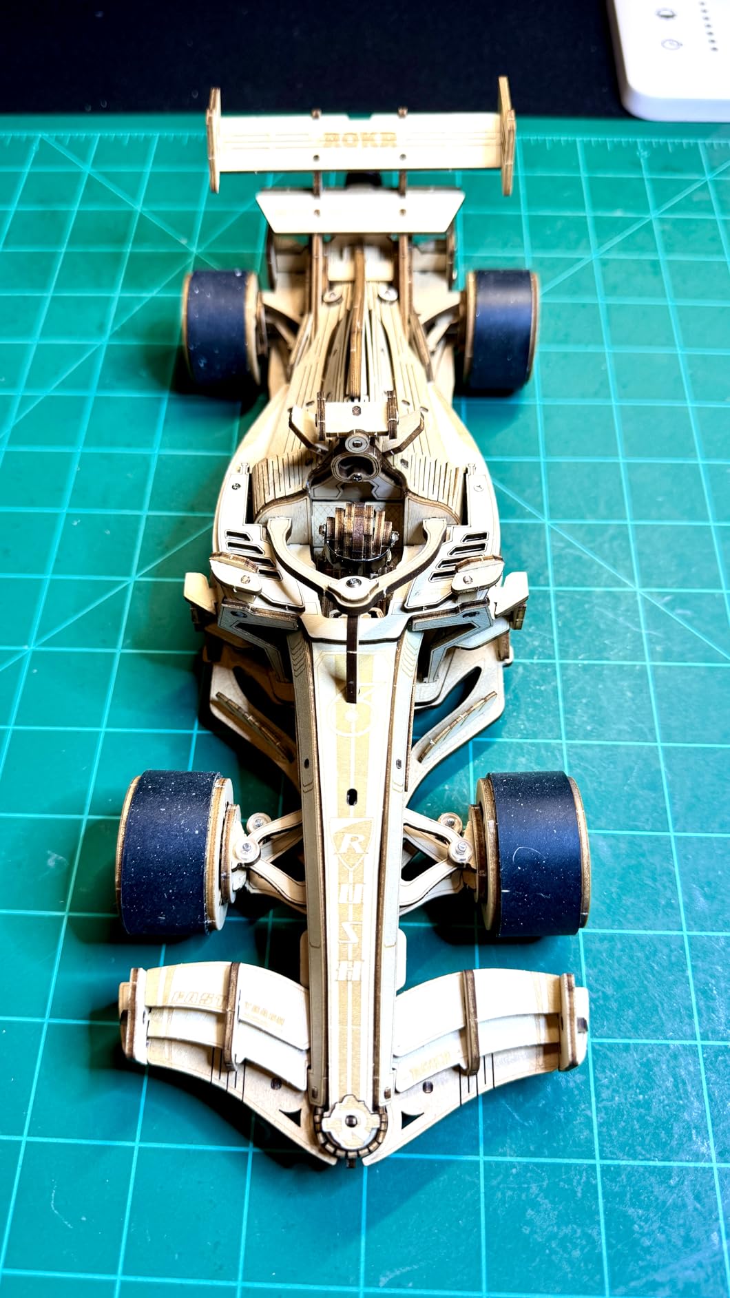 ROKR 3D Wooden Puzzle 1:18 Scale Formula Racing Cars, Wind up Toys Model Car Kits for Adults to Build, Ideal Hobby Gift for Boys and Men Desk Decor Display customer photo 1