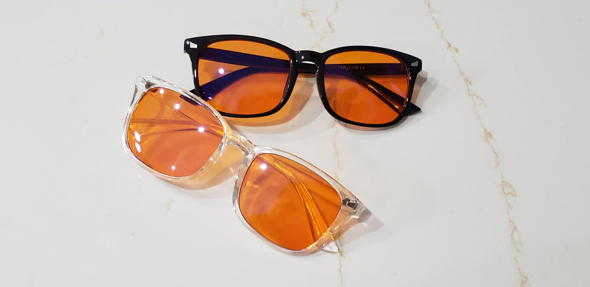 98.6% Blue Light Blocking Glasses for Computer Gaming Anti Eyestrain | Anti Harmful Blue Ray for Better Sleep, Amber High-definition Lens Anti Fatigue & Eye Strain, Lightweight Comfort Frames customer photo 2