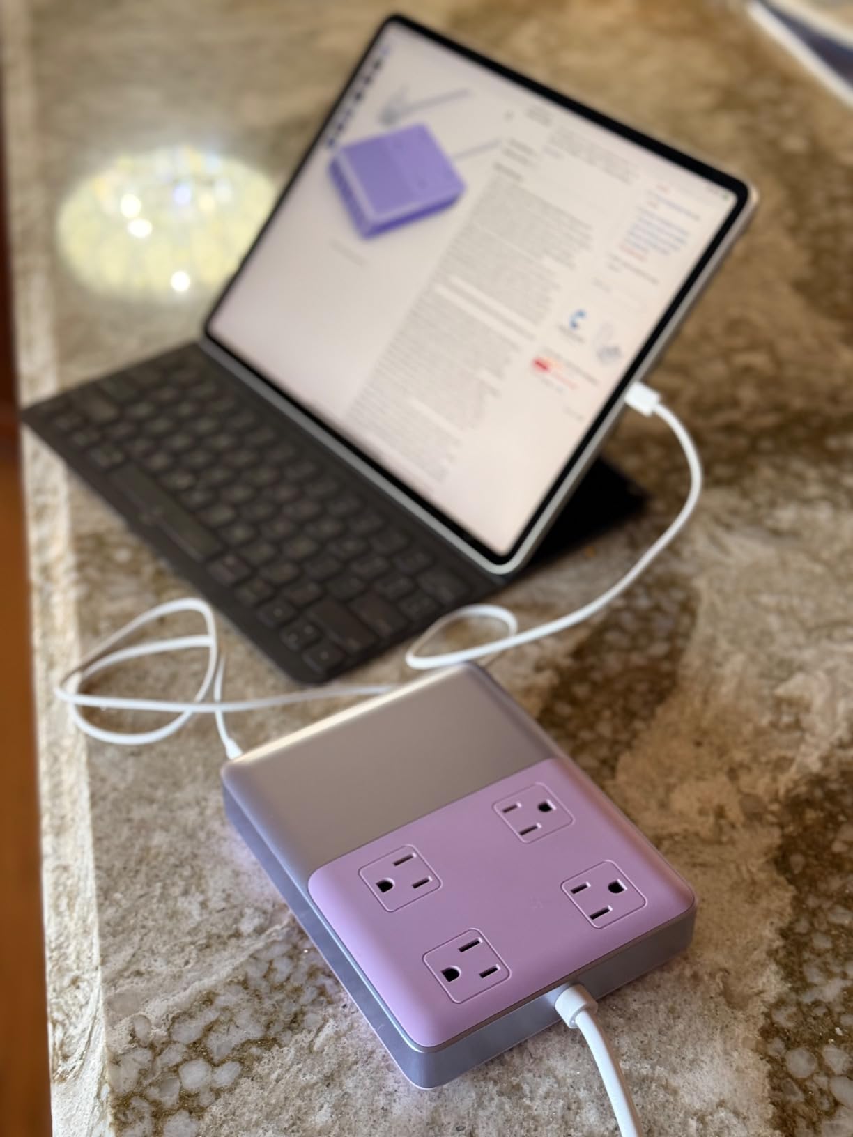 12-in-1 Charging Station USB C Power Strip with 5ft Cord and Plug,200W GaN IV USB C Charger Block,4 AC Outlets,8 USB for MacBook,iPhone 17/16/15,Fast Charging Desktop Charger for Office,Home customer photo 2