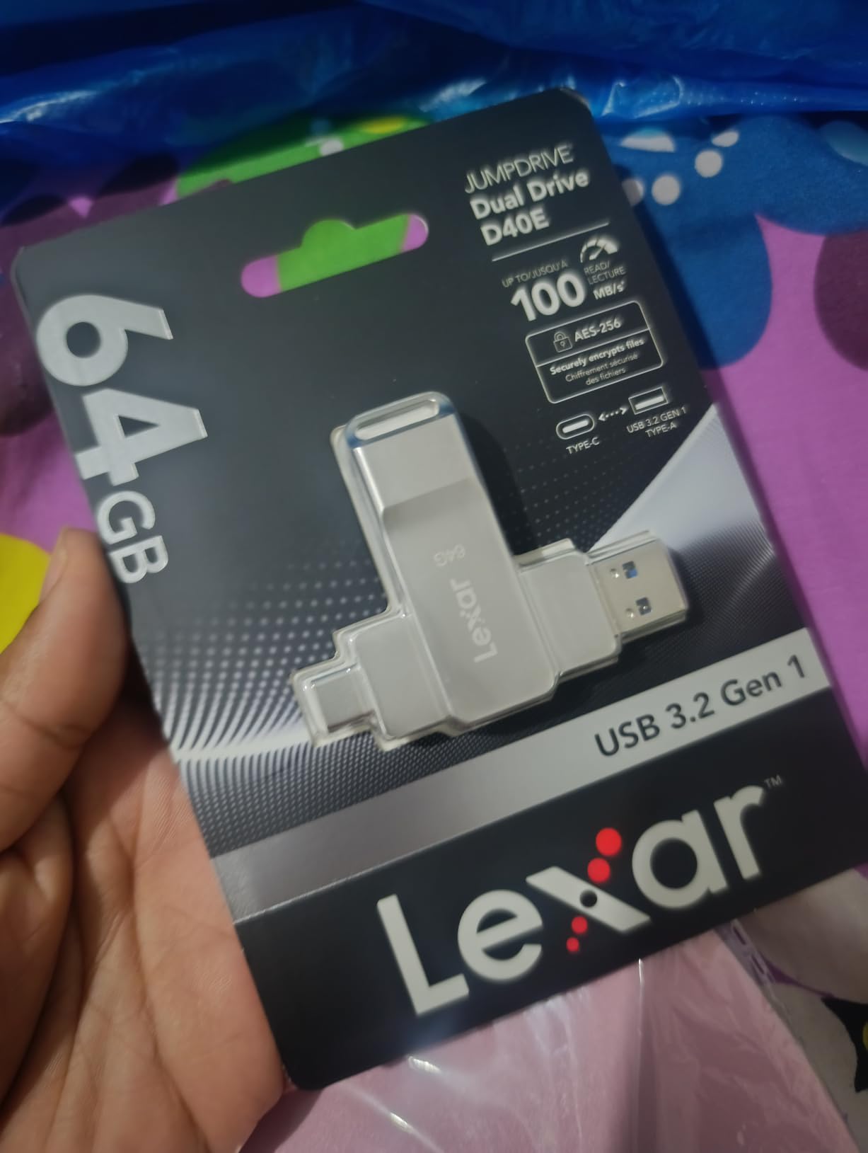 Lexar D40E 64GB Dual USB 3.2 Gen 1 Type-C Jump Drive, Champagne Silver | USB-C Flash, Metal Housing, Swivel Design customer photo 1