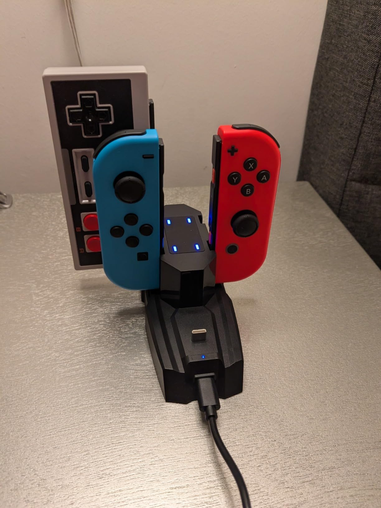 Switch Controller Charger Station for Nintendo Switch & OLED, Pro Charging Dock for JoyCon/Pro/ PS5 Controller/Xbox, 6 in 1 Charging Stand Accessories for Nintendo Gamepad, Black customer photo 1