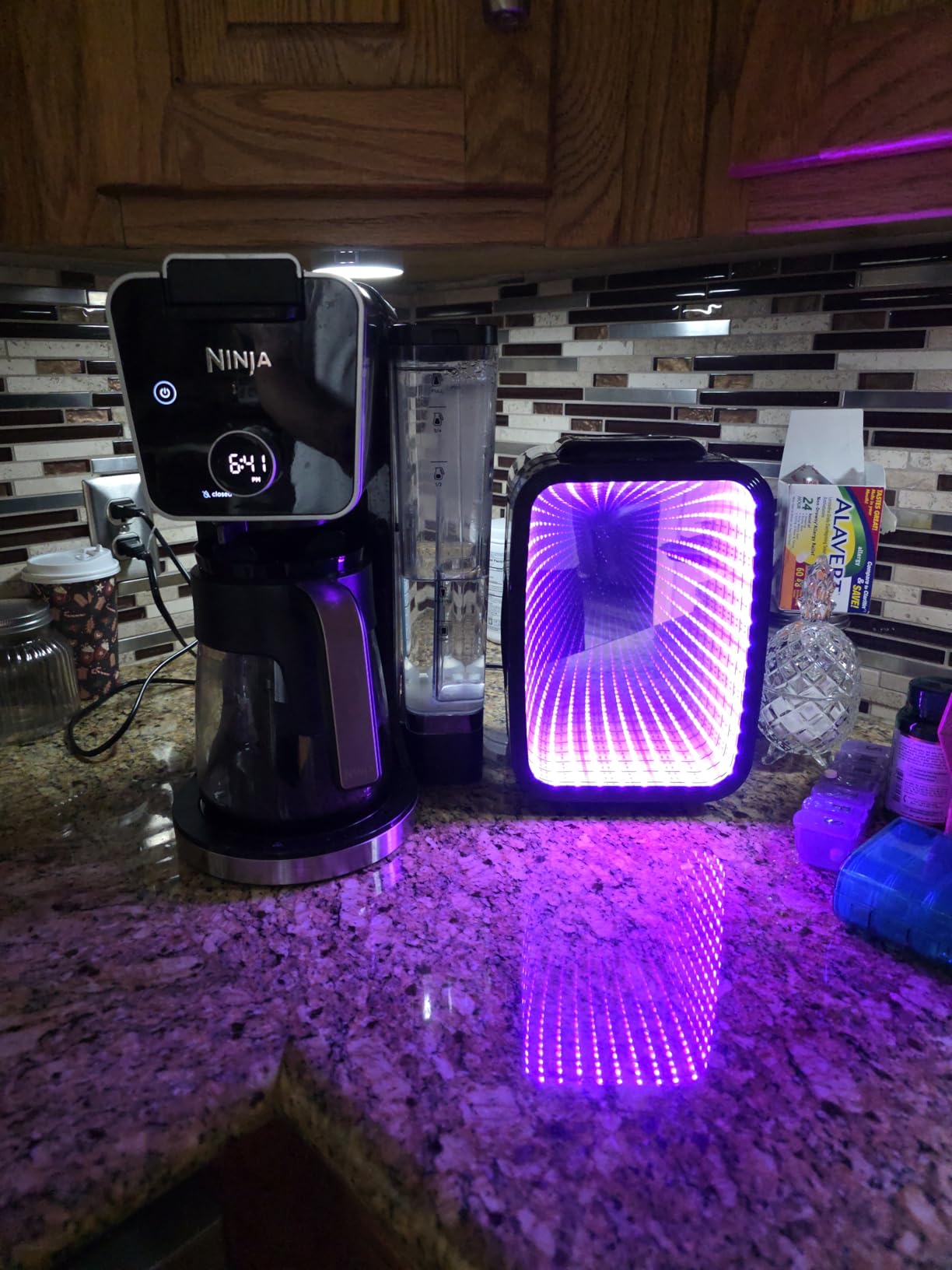 FANSEXPERT Mini Fridge, 4 Liter/6 Cans Small Refrigerator With Dimmable LED Light,AC/DC Portable Mini Cooler and Warmer, Gaming Small Fridge for Bedroom,Office,Gaming Room and Car (Black) customer photo 1