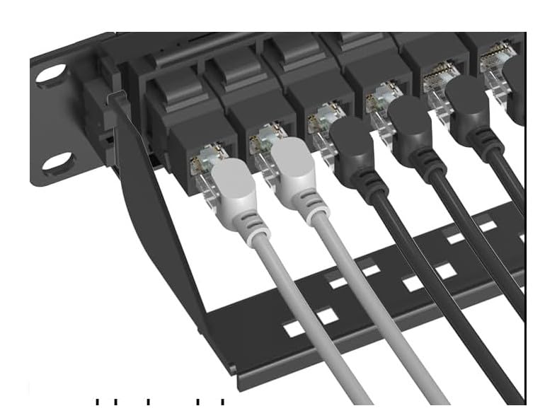Jadaol [UL Listed] 24 Port Patch Panel Rackmount or Wall Mount 19-Inch 1U | Cat 6 Network Panel Preloaded with 24 Keystone Couplers plus 1 Spare, 10Gbps Ethernet Panel with Cable Management & Back Bar customer photo 1