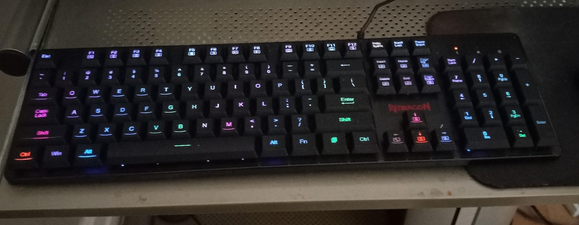 Redragon K521 Upgrade Rainbow LED Gaming Keyboard, 104 Keys Wired Mechanical Feeling Keyboard with Multimedia Keys, One-Touch Backlit, Anti-Ghosting, Compatible with PC, Mac, PS4/5, Xbox customer photo 2