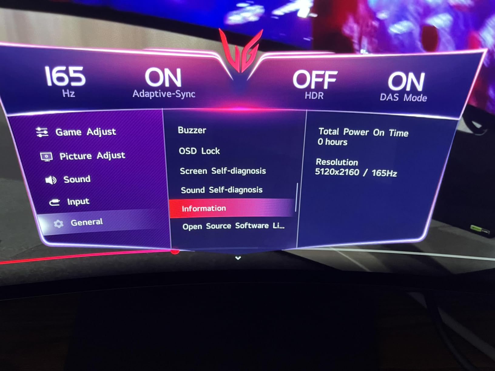 LG 45GX950A-B 45-inch Ultragear 5K2K WUHD (5120 x 2160) OLED Curved Gaming Monitor, Dual-Mode, 165Hz, 0.03ms, NVIDIA G-Sync, AMD FreeSync Premium Pro, HDR True Black 400, USB Type-C 90W, DP2.1 customer photo 1