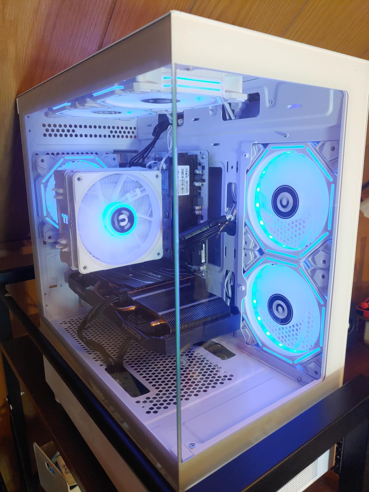 NINGMEI Gaming PC Desktop Computer,AMD Ryzen 5 5500 4.2 GHz,GeForce GTX 1660 Super 6GB,1TB NVMe SSD,16GB DDR4 3200MHz, Air Cooled Prebuilt,650W PSU,Windows 11 Home, Gamer PC, Black customer photo 1