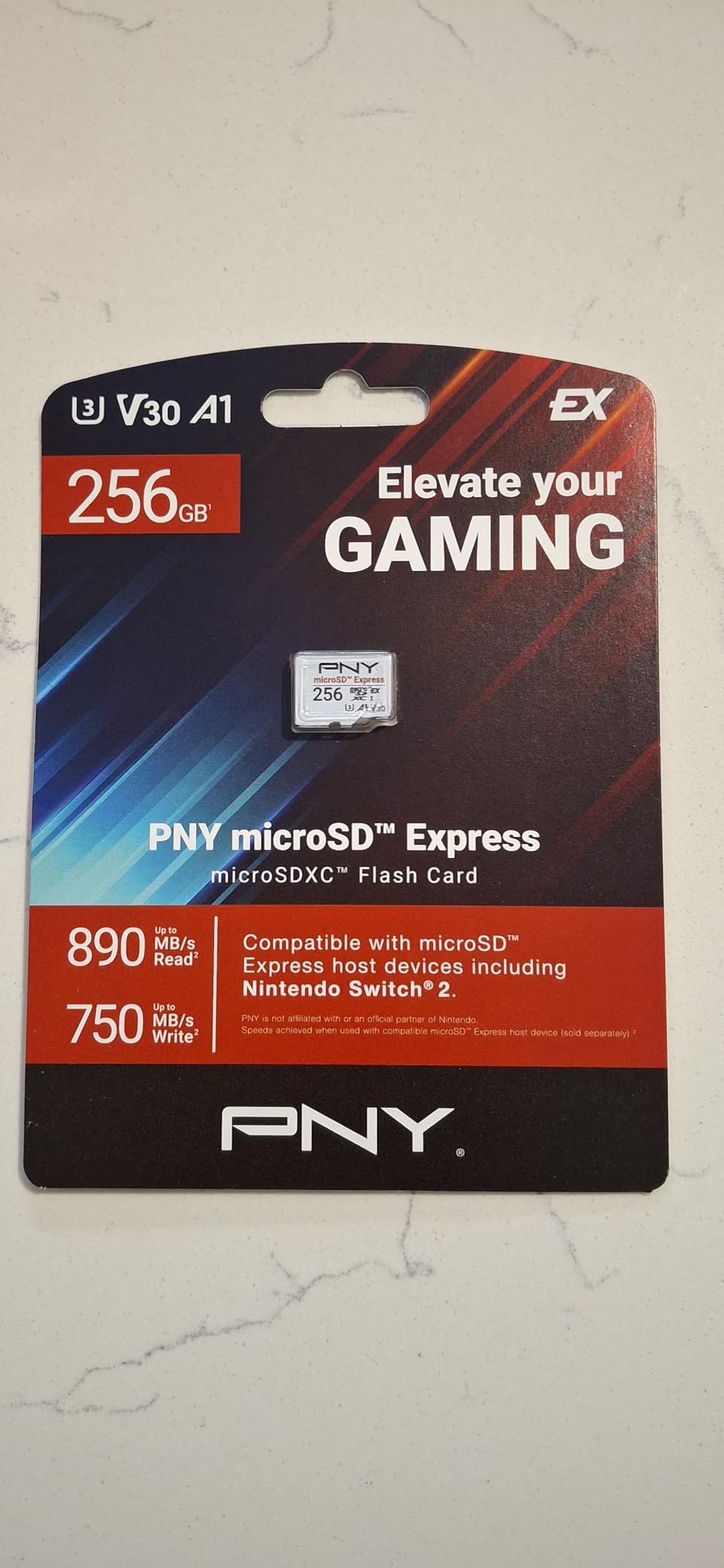 PNY microSD™ Express 256GB UHS-I U3 V30 A1 microSDXC Flash Memory Card, up to 890 Read & up to 750 Write, Compatible with Nintendo Switch 2 customer photo 1