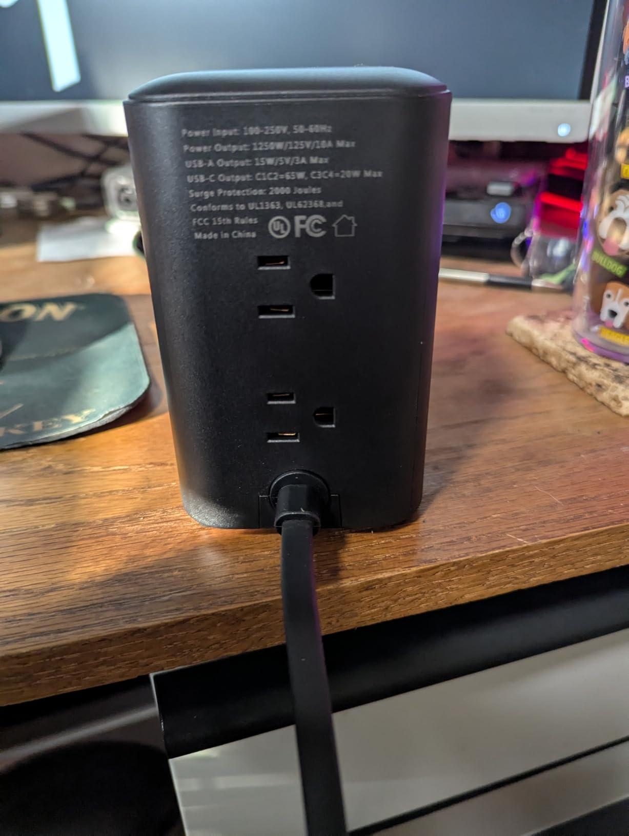 TenTrend Power Strip Tower, 230W Charging Station with Multiple Devices | 6 AC Outlets & 8 USB Ports (4 USB-C), Flat Plug, Black, 5 FT Extension Cord for Home Office, Dorm Essentials customer photo 1