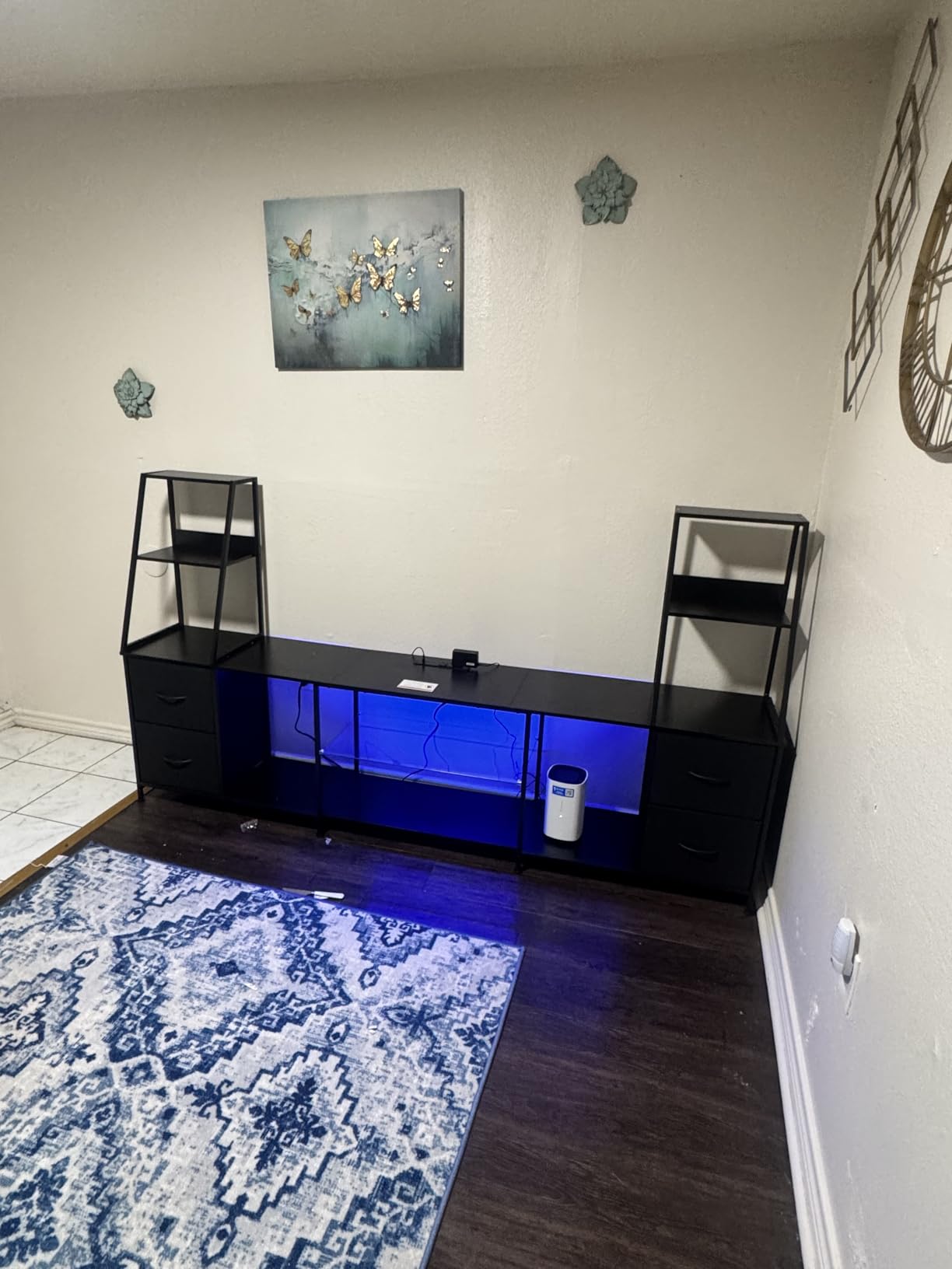 Casaottima LED TV Stand for 50-65 Inch TVs with Power Outlets & RGB Lights, Gaming Entertainment Center with 4 Drawers & Storage, Media Console Supports Up to 75/85/95 Inch Wall-Mounted TVs, Black customer photo 1