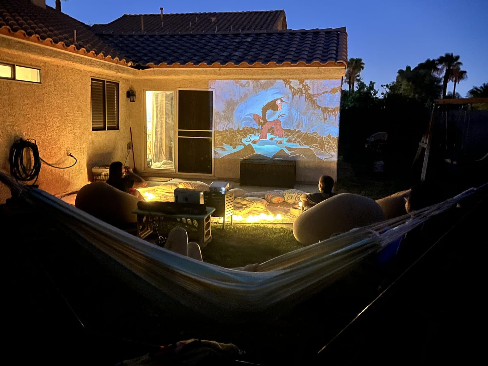 Aurzen Roku TV D1R Smart Portable Outdoor Projector with WiFi and Bluetooth | Roku TV Built-in, All Top Apps, 1080P FHD, DoIby Audio, Auto Focus & Keystone, Zoom, Mini Projector for Home & Outdoor Movies customer photo 2