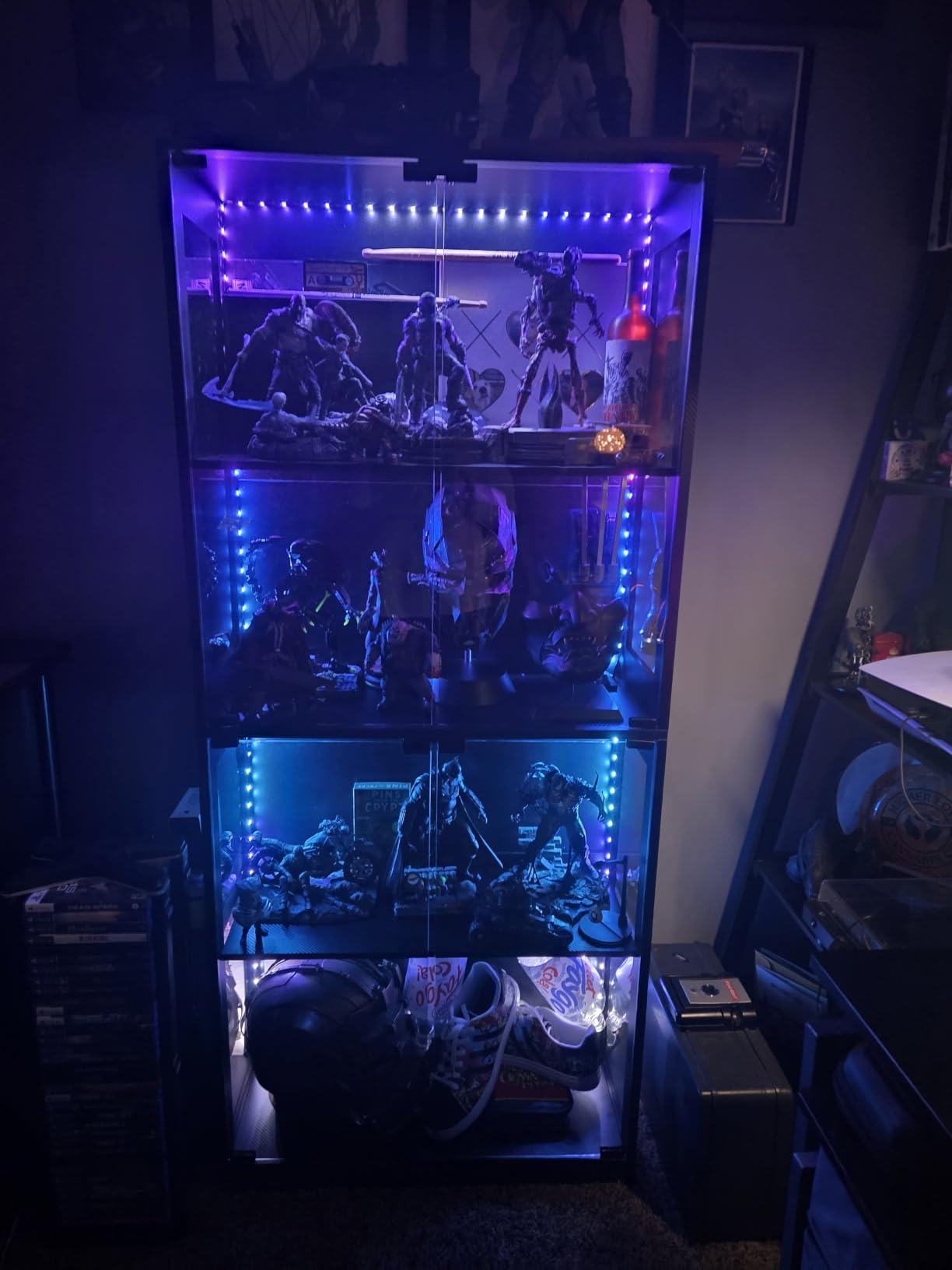 AODK Display Case with Glass Shelves & RGB Lights, 4-Tier Display Cabinet customer photo 1