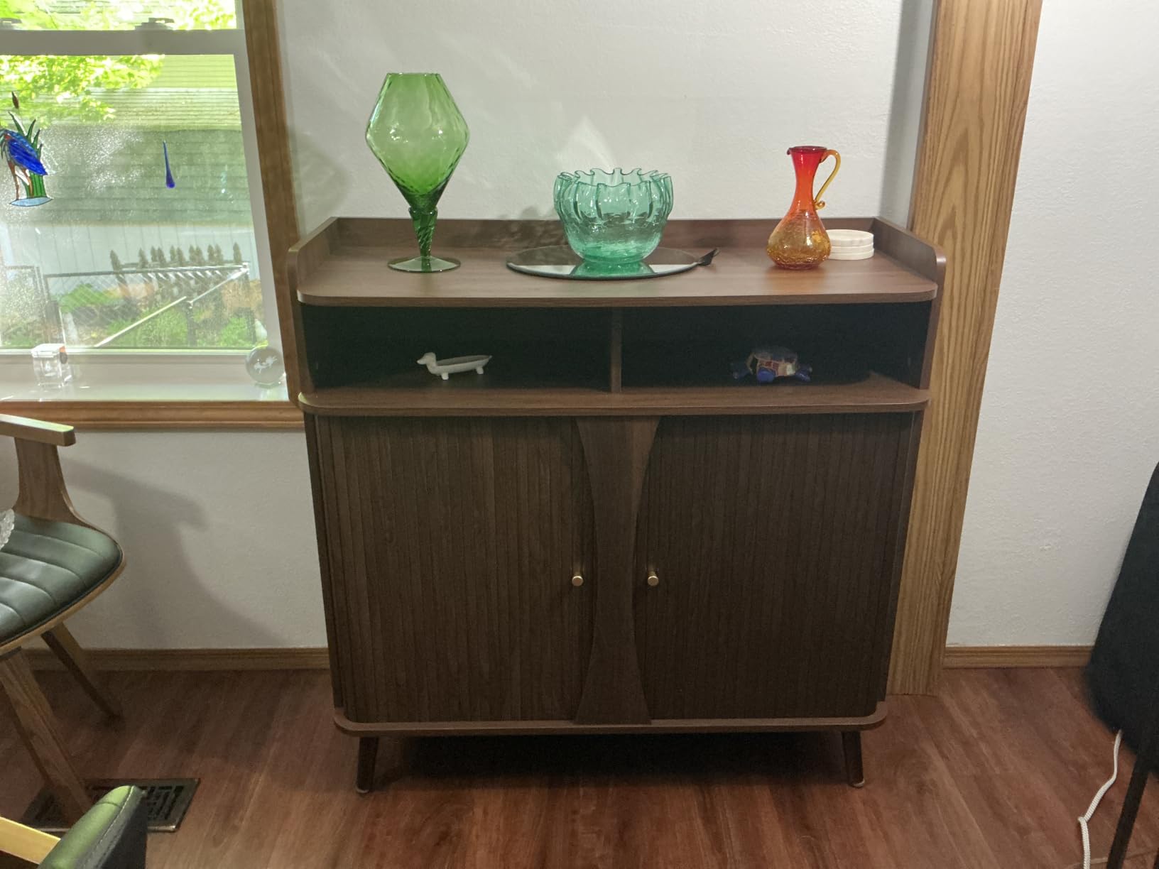 Decofy Fluted Sideboard Buffet Cabinet with Storage, 39.9