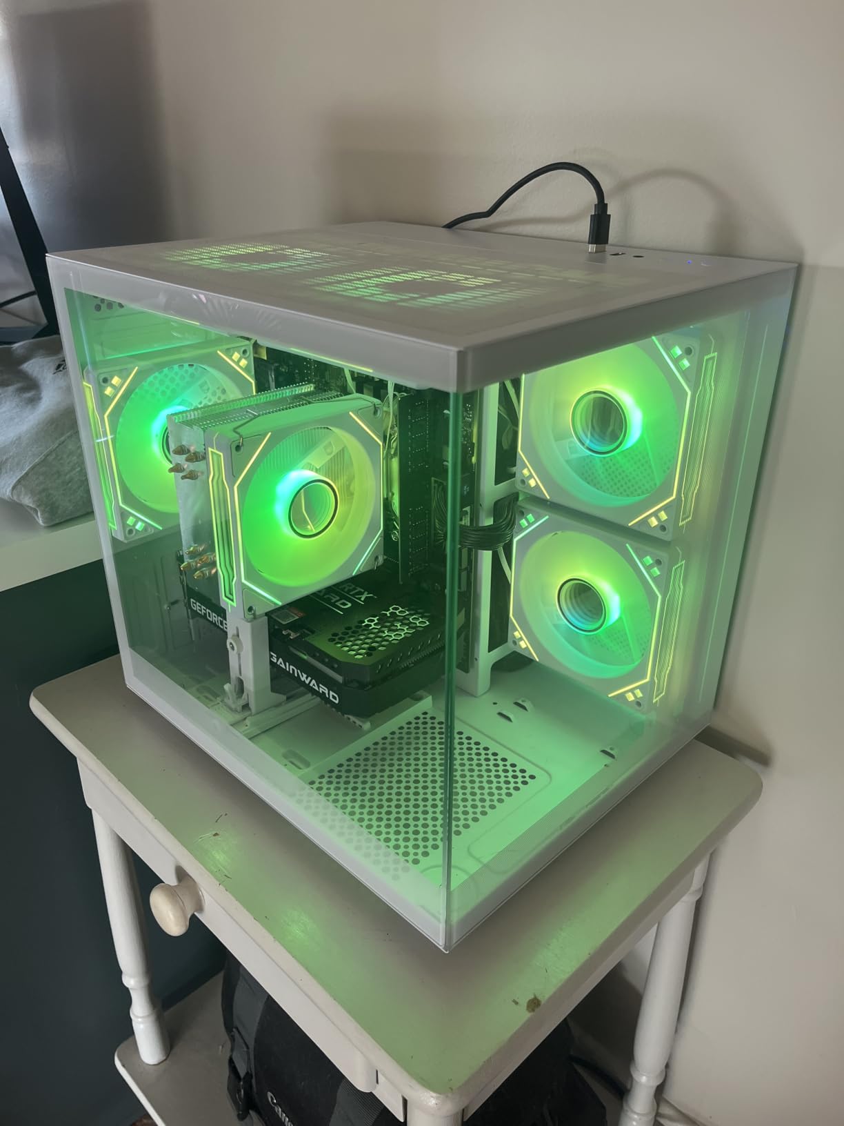 suevery Pre Built Desktop Computer Gaming PC Black | DDR4 16G Memory, 512G SSD, AMD Ryzen5 6Cores 3.6G Up to 4.1G, AMD Radeon 4G Graphics Card, Wi-Fi6 Home Pro 4K customer photo 2