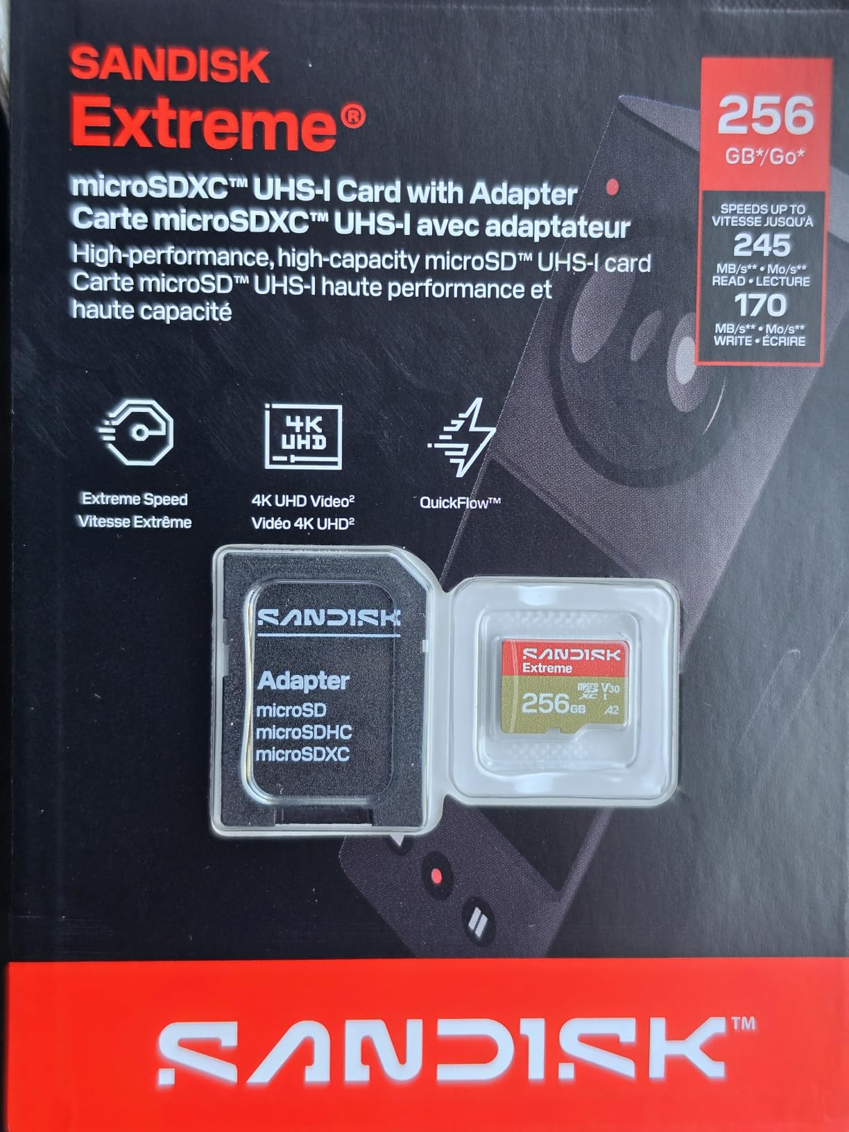 SANDISK 1TB Extreme microSD UHS-I Card - Up to 245MB/s Read, 170MB/s Write, 5.3K Video, 4K UHD, A2, V30 - SDSQXH9-1T00-GZ6MA customer photo 1