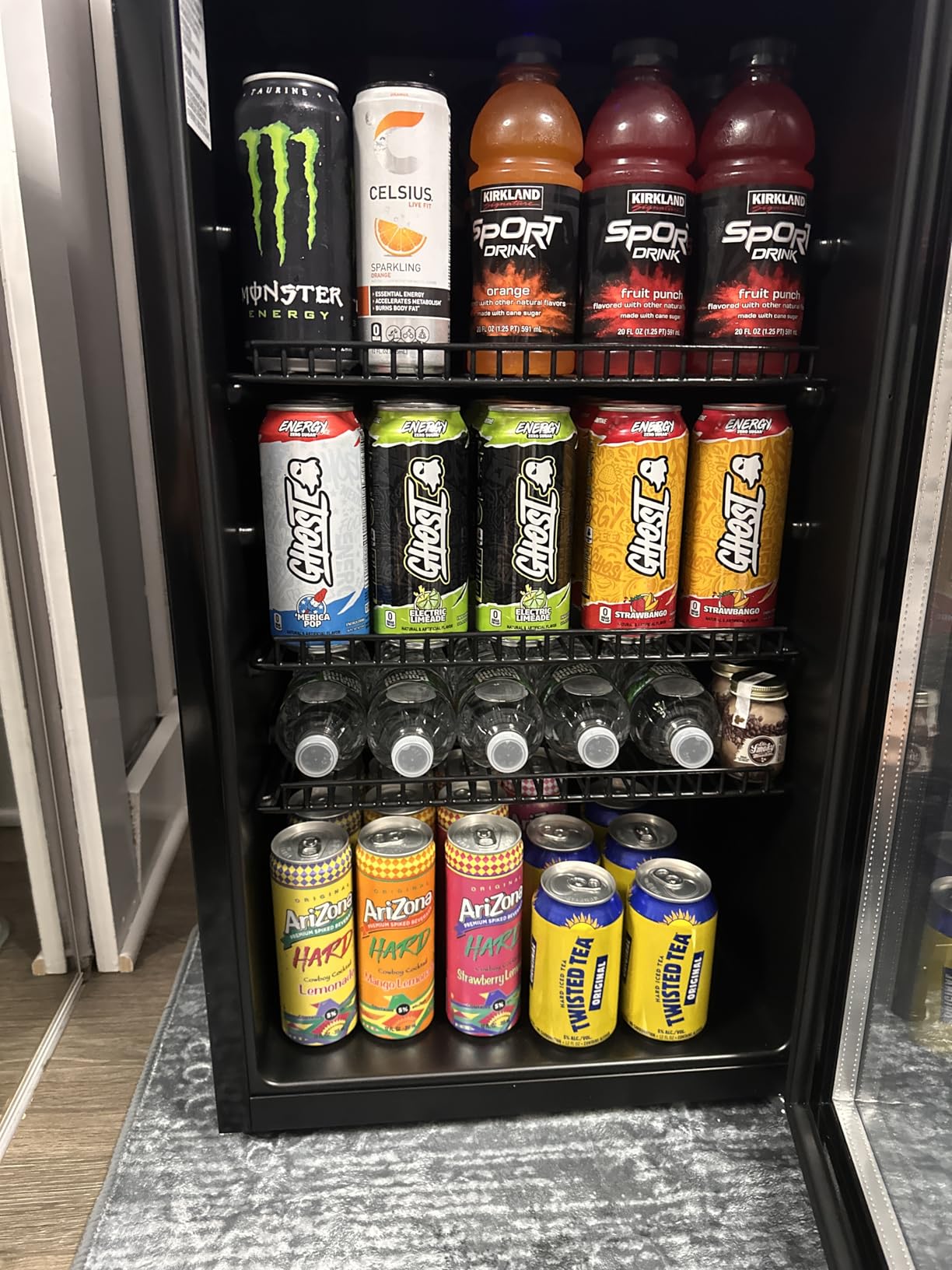 Tehanld Lighted Beverage Refrigerator, 68-Can Gaming Mini Fridge | RGB illuminated glass door, 1.8 cu.ft, 35-65°F digital control, quiet drink cooler for bedroom, game room, home bar customer photo 1