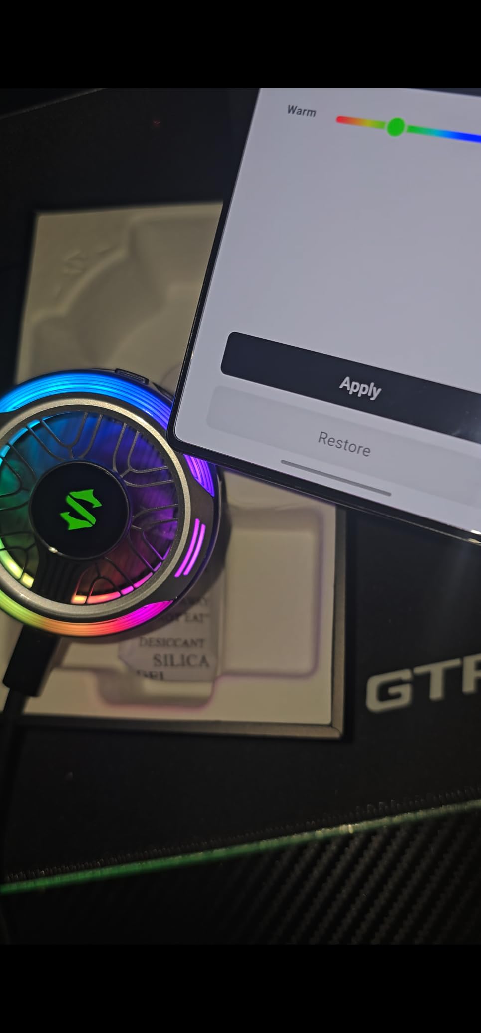 Black Shark Magnetic Phone Cooler 6 Pro - Smart Display, Magnetic Ring Plate, Addressable RGB LEDs, App-Controlled Cooling Fan for iPhone MagSafe, Android & iPad - Gaming, Streaming & Photography customer photo 1