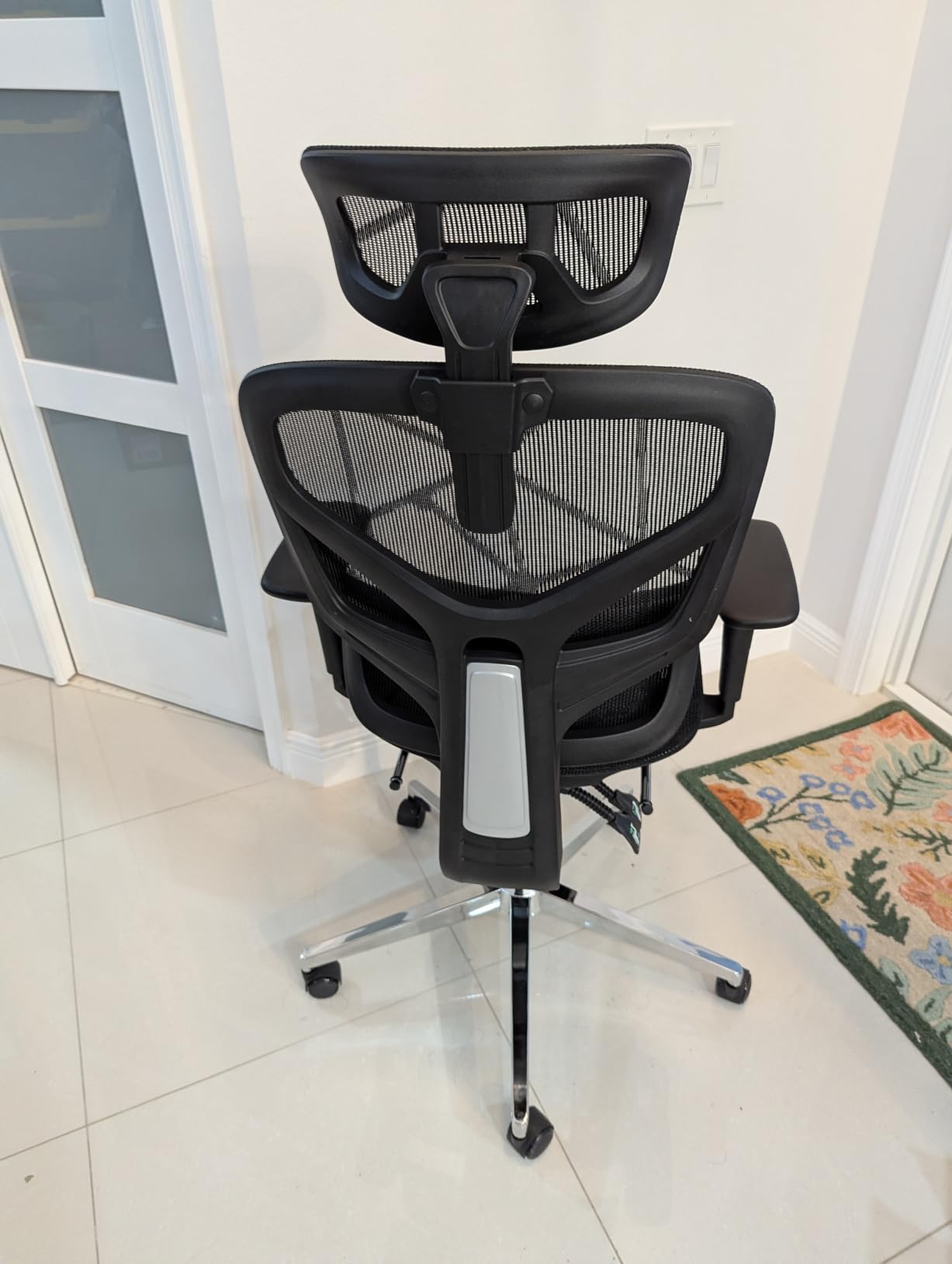 Mesh Office Chair, Ergonomic Computer Chair, Adjustable Lumbar High Back Desk Chair 400lbs, 4D Adjustable Armrests & Removable Headrest, Breathable Mesh Chair for Adults, Home Gaming & Workplace (Black) customer photo 2