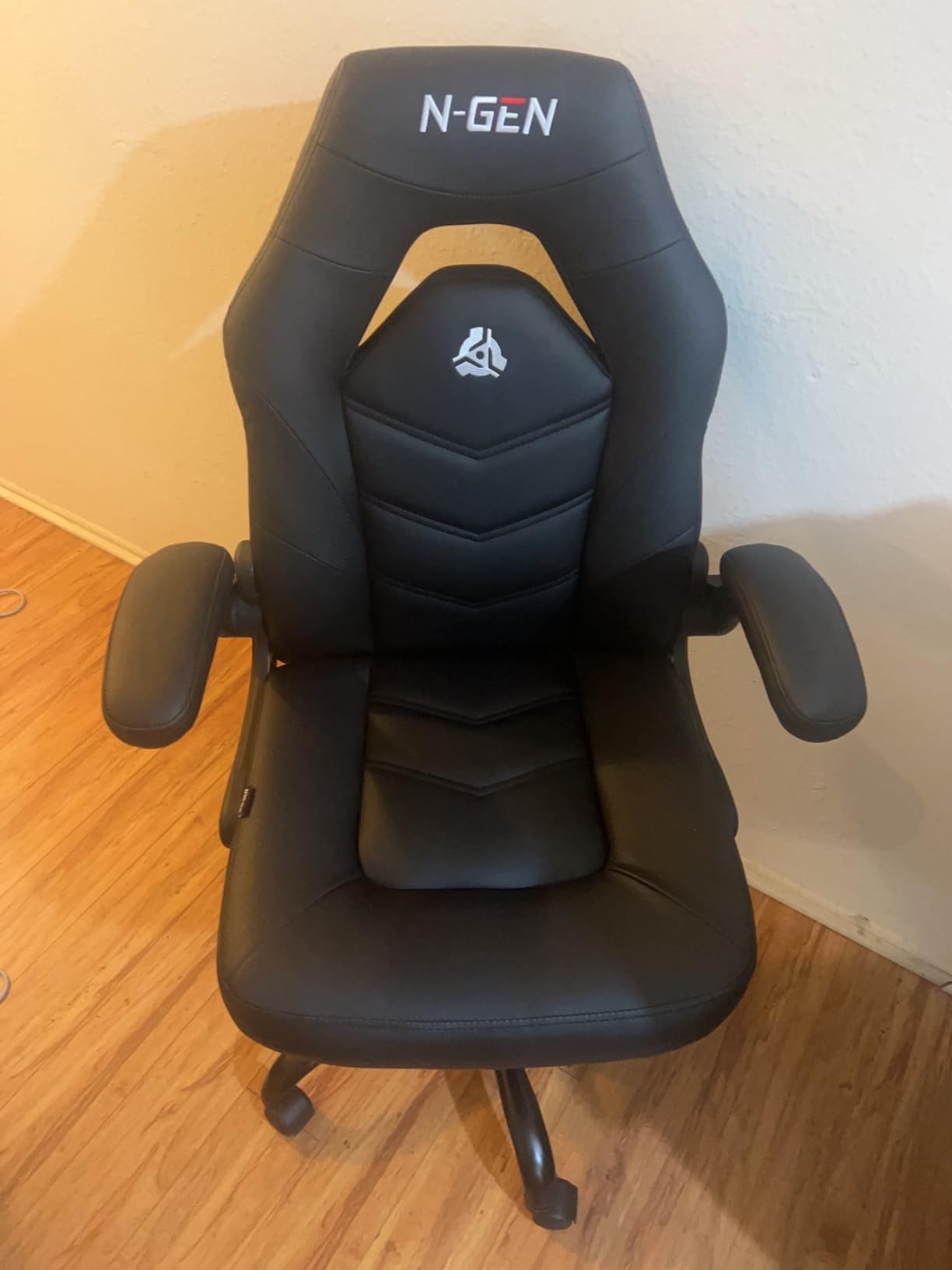N-GEN Gaming Gaming Chair, Lumbar, PU Leather, Flip-Up Arms, Classic Blue | Ergonomic High-Back Design, Adjustable Height with 360° Swivel Wheels, Comfortable Computer Desk Seating for Office and Home customer photo 1