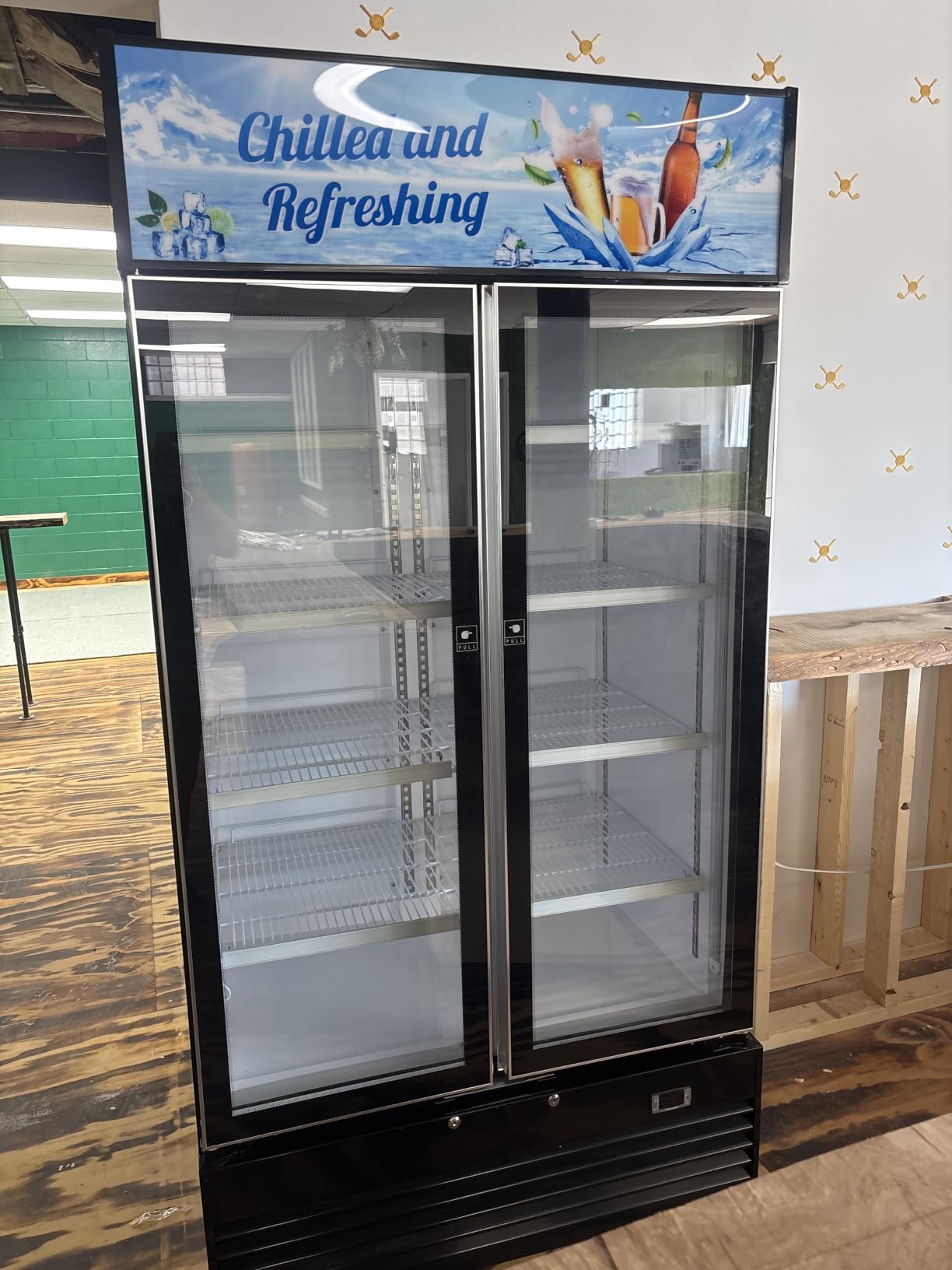 Beverage Refrigerator for World Cup with LED Light Up Door - 128 Can Freestanding 17
