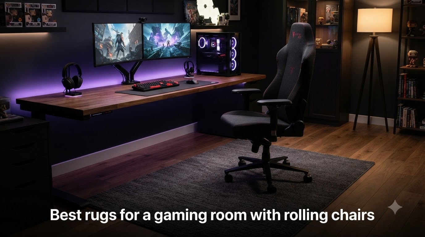 Best rugs for a gaming room with rolling chairs