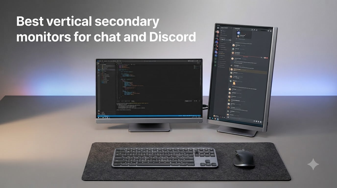 Best vertical secondary monitors for chat and Discord