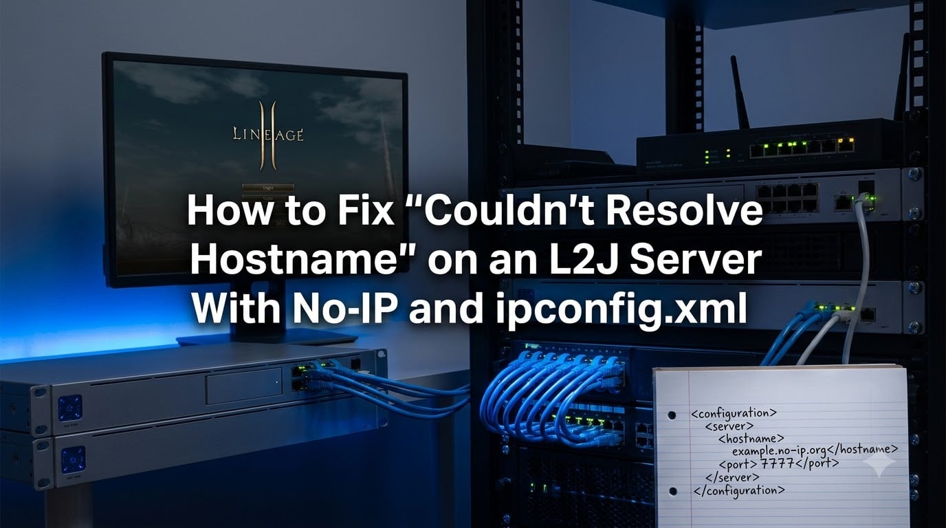 How to Fix "Couldn't Resolve Hostname" on an L2J Server With No-IP and ipconfig.xml
