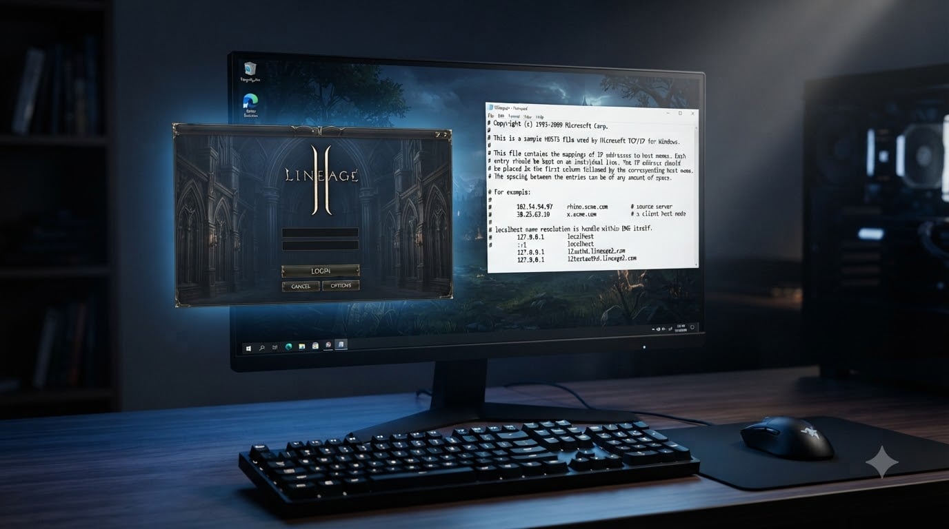 How to Redirect the Lineage 2 Client to Your Server With the Hosts File and l2.ini