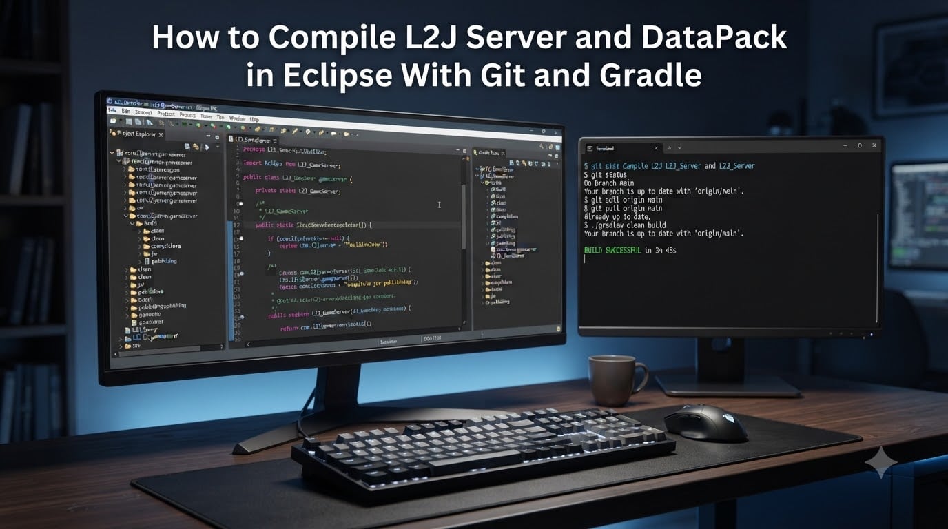 How to Compile L2J Server and DataPack in Eclipse With Git and Gradle