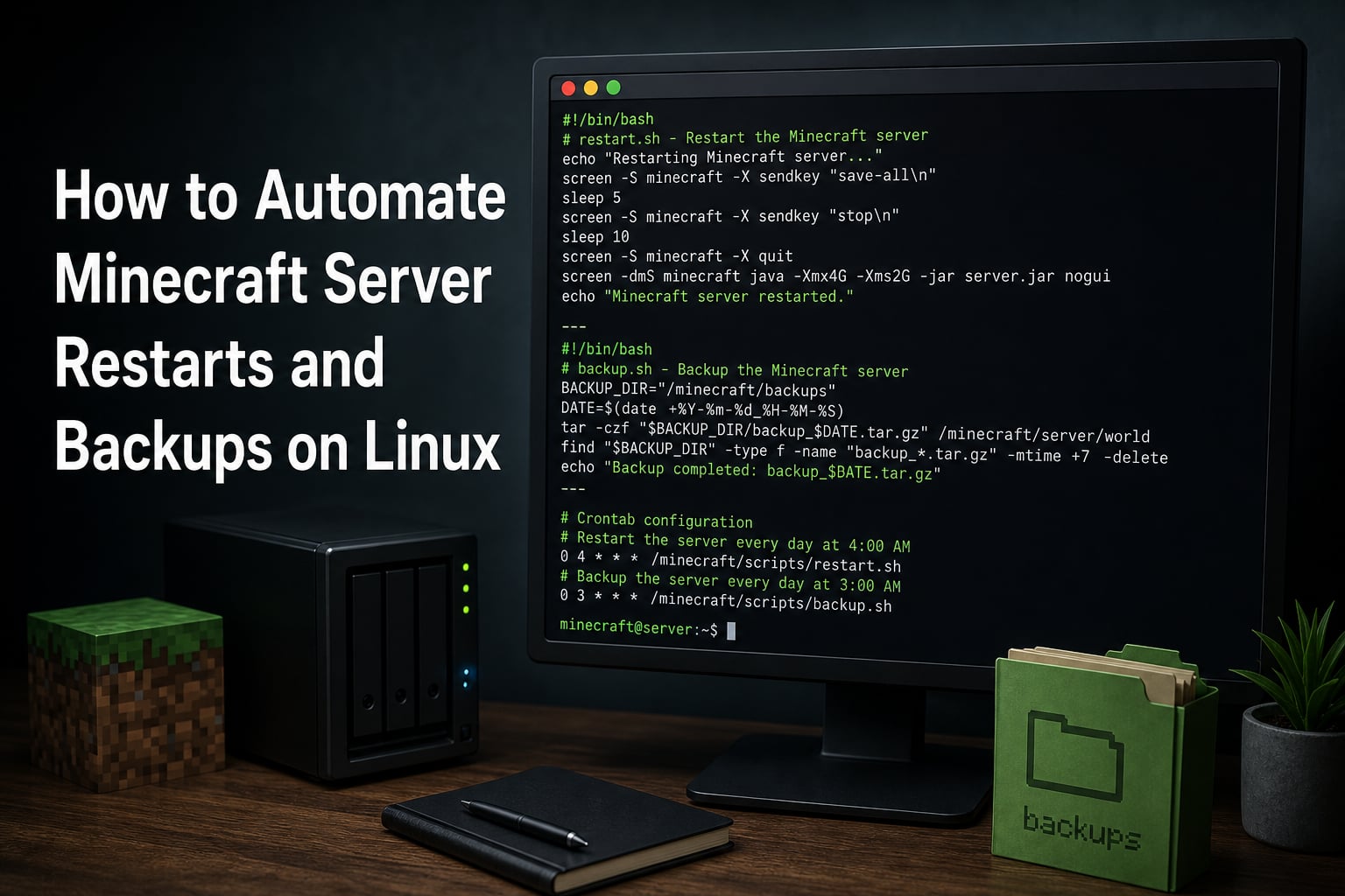 How to Automate Minecraft Server Restarts and Backups on Linux