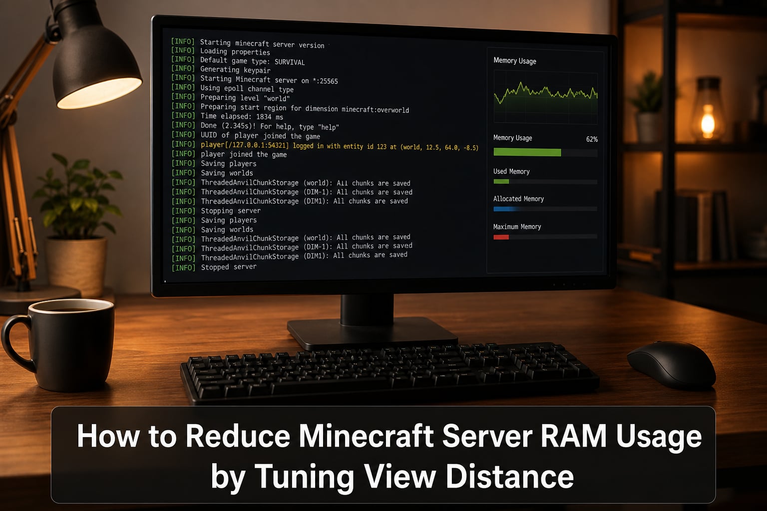 How to Reduce Minecraft Server RAM Usage by Tuning View Distance