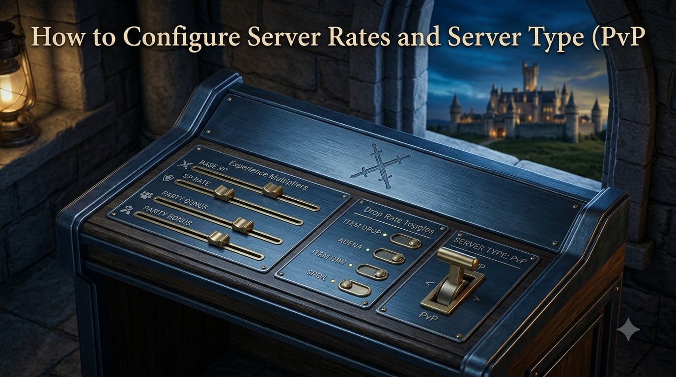 How to Configure Server Rates and Server Type (PvP