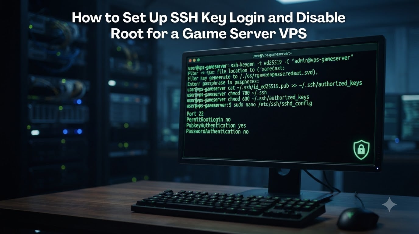 How to Set Up SSH Key Login and Disable Root for a Game Server VPS