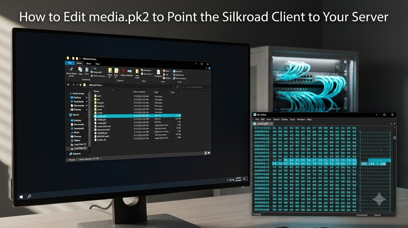 How to Edit media.pk2 to Point the Silkroad Client to Your Server
