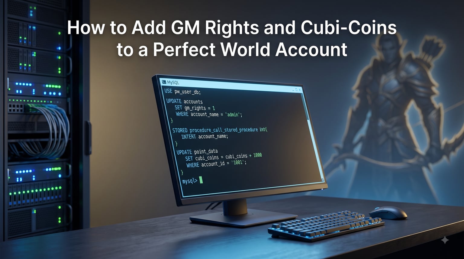 How to Add GM Rights and Cubi-Coins to a Perfect World Account