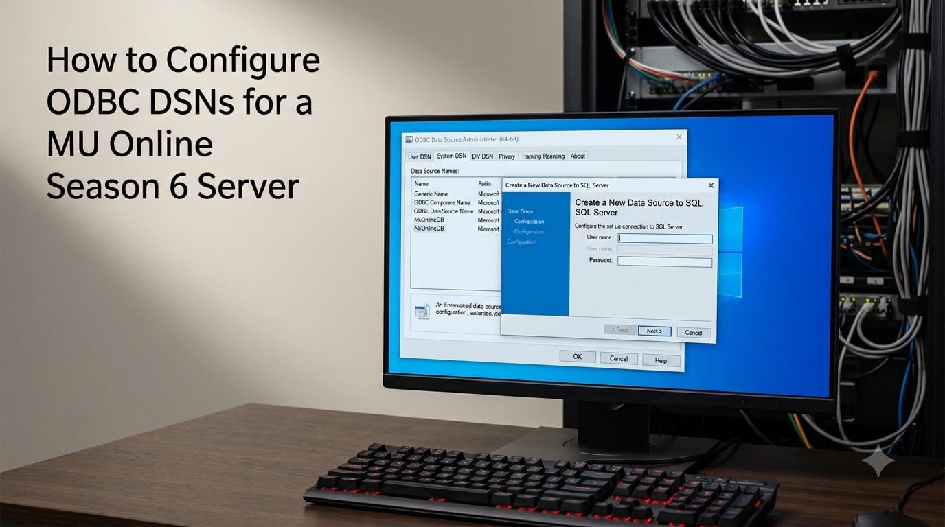 How to Configure ODBC DSNs for a MU Online Season 6 Server