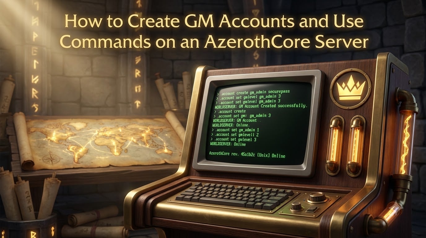 How to Create GM Accounts and Use Commands on an AzerothCore Server
