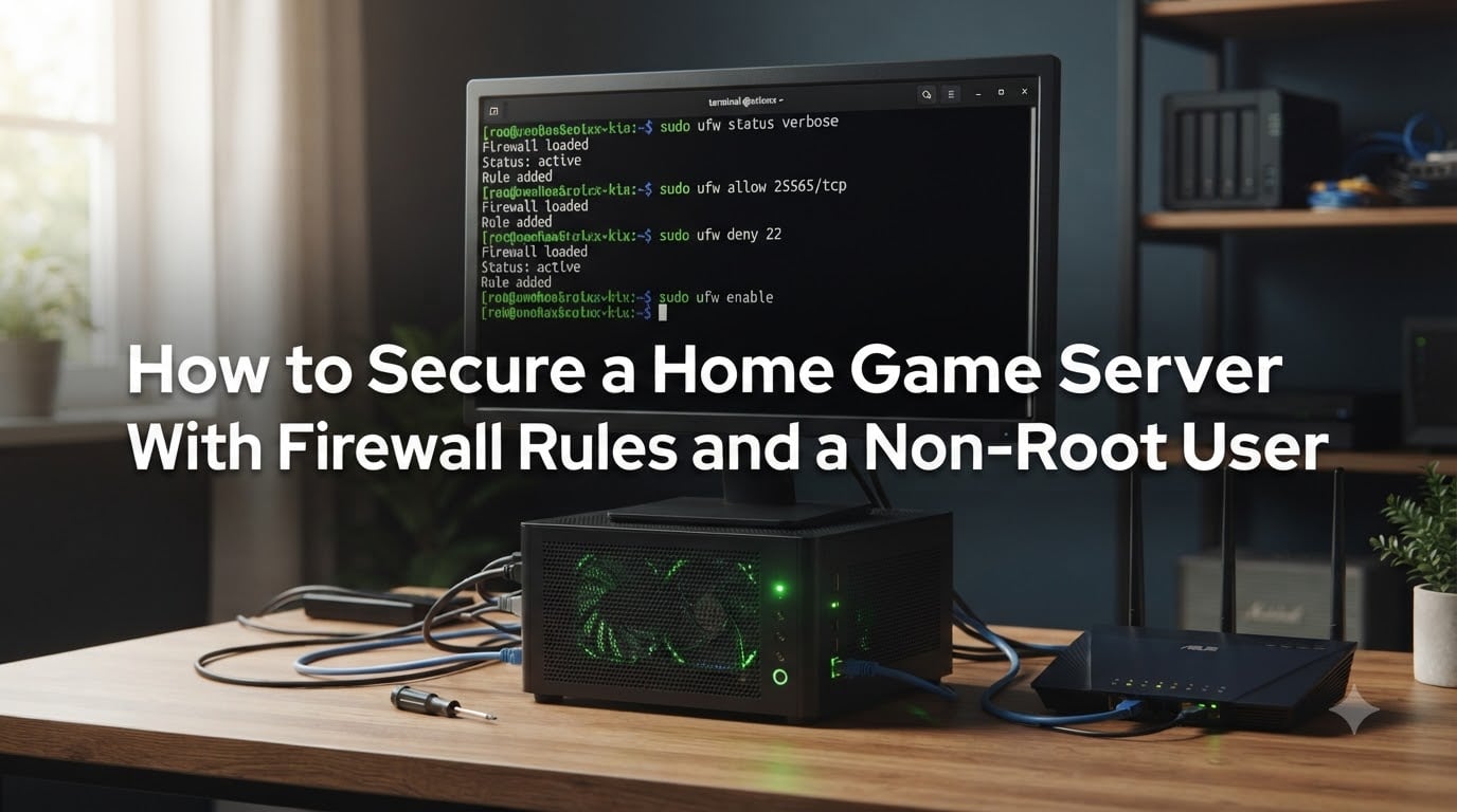 How to Secure a Home Game Server With Firewall Rules and a Non-Root User