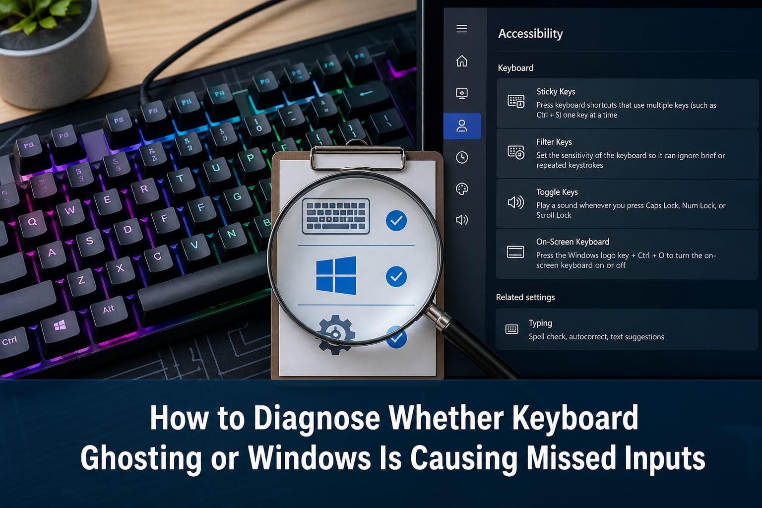 How to Diagnose Whether Keyboard Ghosting or Windows Is Causing Missed Inputs
