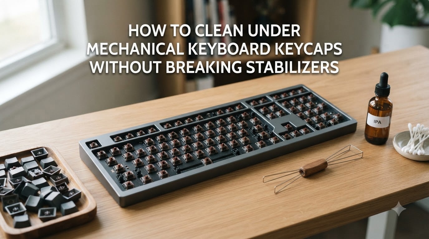 How to Clean Under Mechanical Keyboard Keycaps Without Breaking Stabilizers