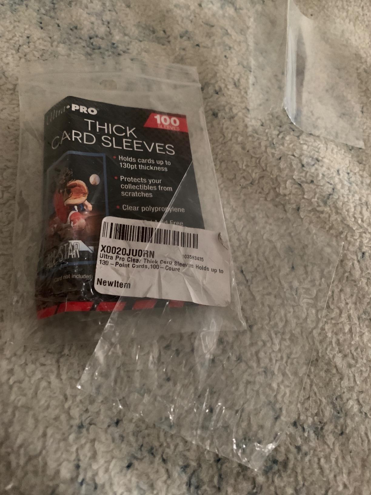Ultra Pro Clear Thick Card Sleeves, Plastic| Holds cards up to 130-Point | 100-Count customer photo 1