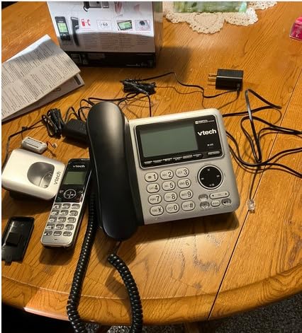 VTech CS6649 DECT 6.0 Expandable Corded/Cordless Phone with Answering System and Caller ID/Call Waiting, Silver/Black with 1 Handset customer photo 1