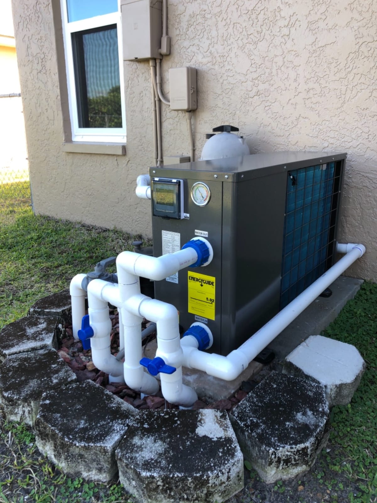 FibroPool Pool Heat Pump - 55,000 BTU Electric - FH255 - Titanium customer photo 1